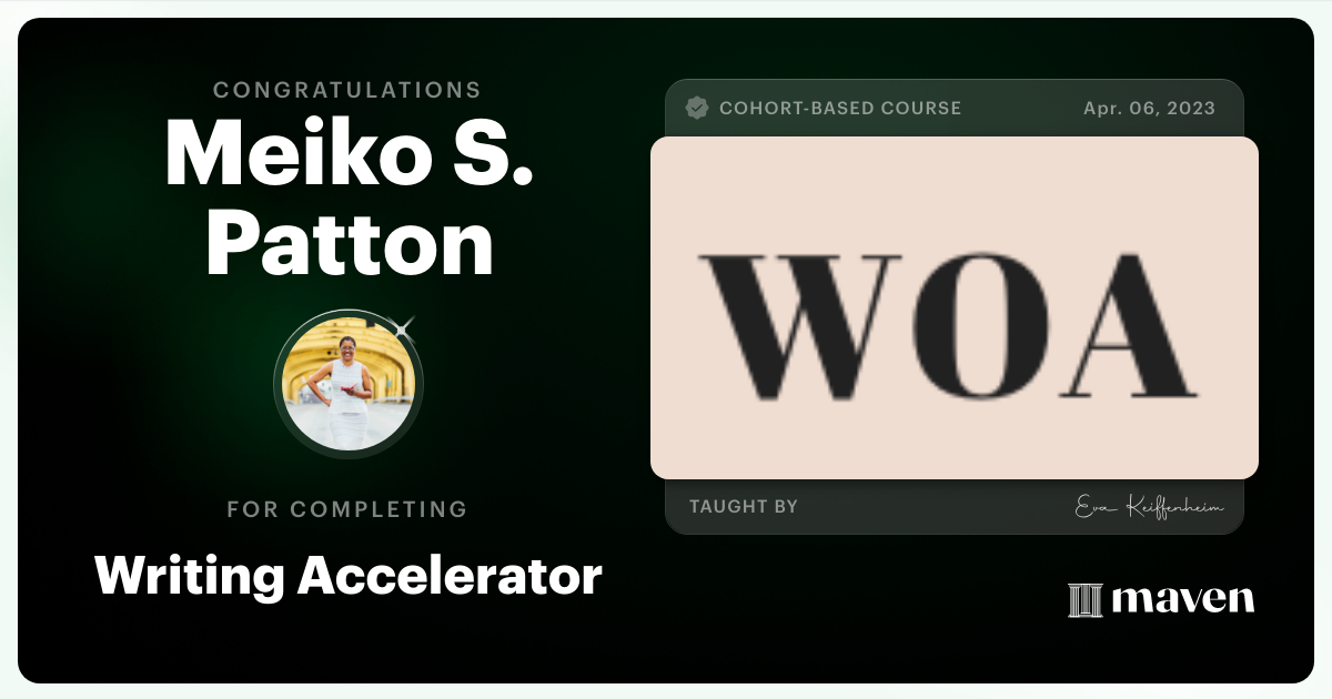 Certificate of Completion for AI Writing Accelerator