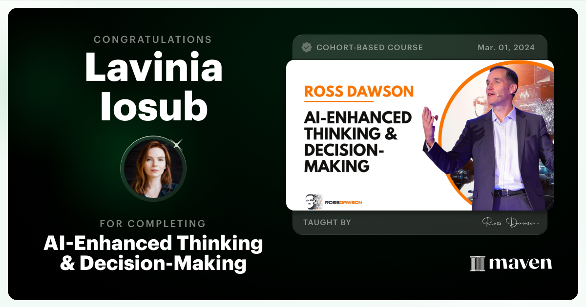 Certificate of Completion for AI-Enhanced Thinking & Decision-Making