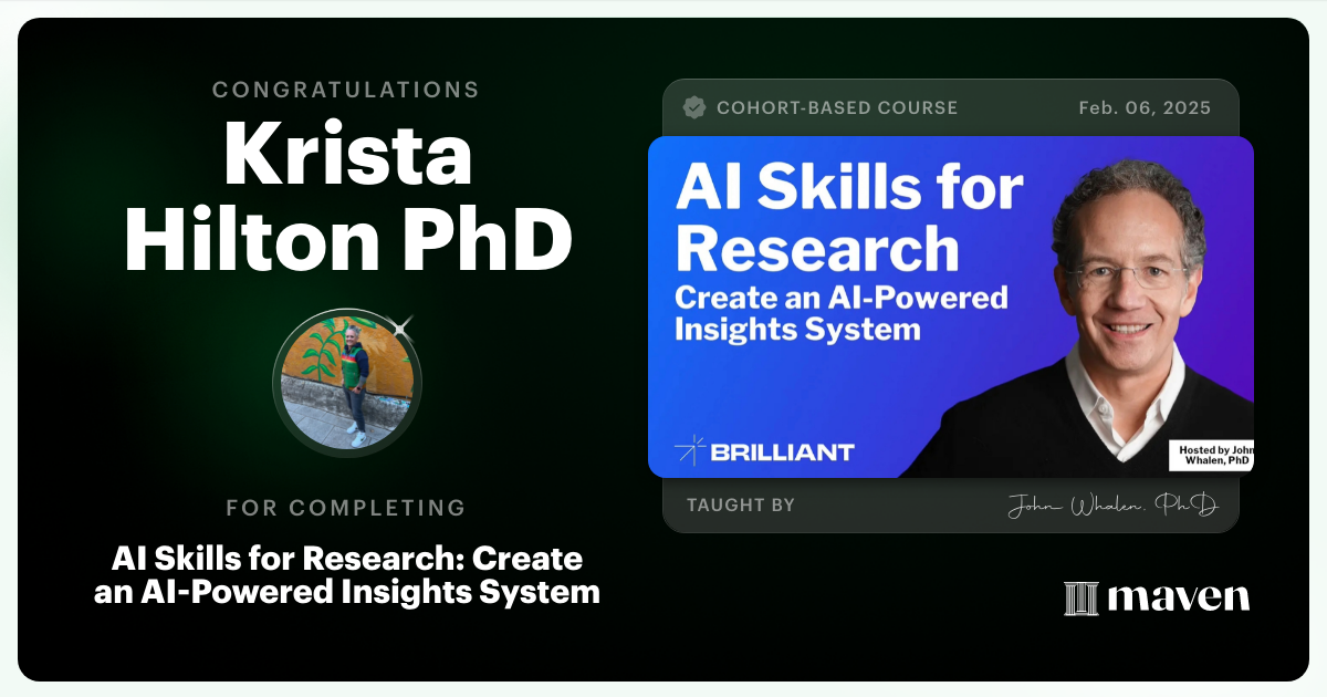 Certificate of Completion for AI for Customer Research: Future-Proof Your UX & Product Skills