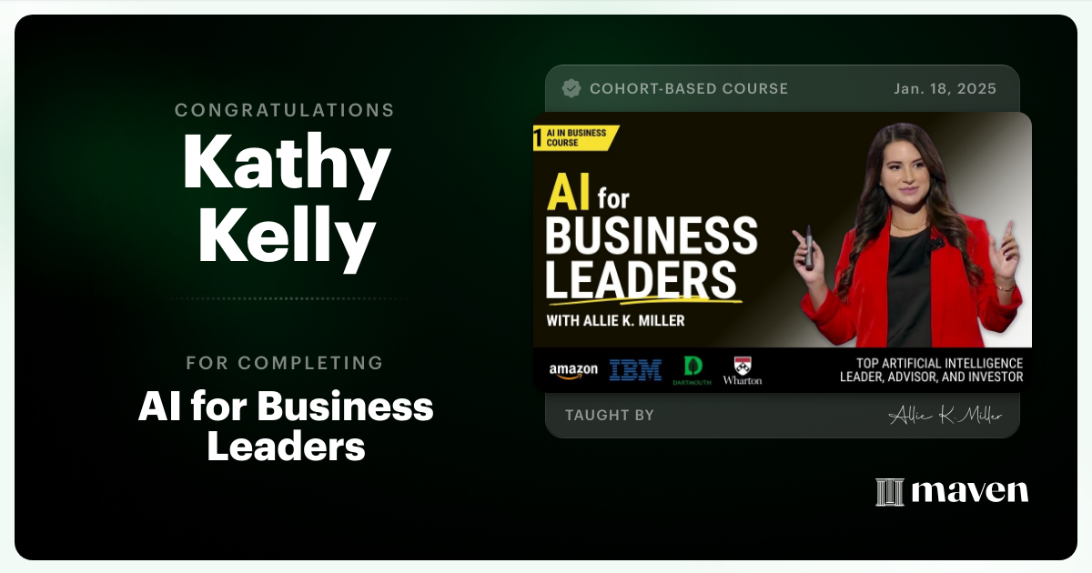 Certificate of Completion for AI for Business Leaders