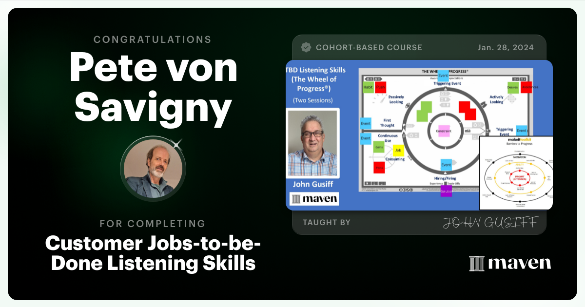 Certificate of Completion for Customer Jobs-to-be-Done Fundamentals