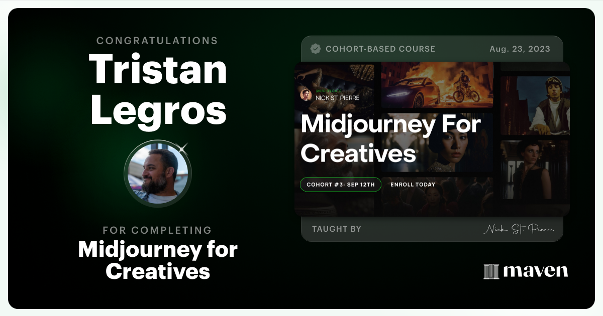 Certificate of Completion for Midjourney for Creatives