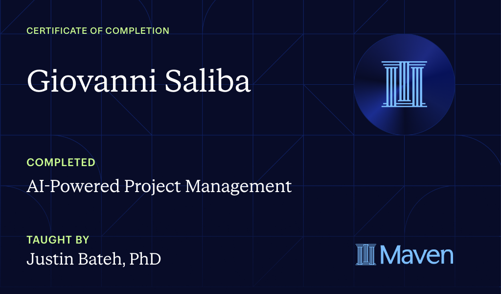 Certificate for AI Project Management Certification by AI Operators Lab