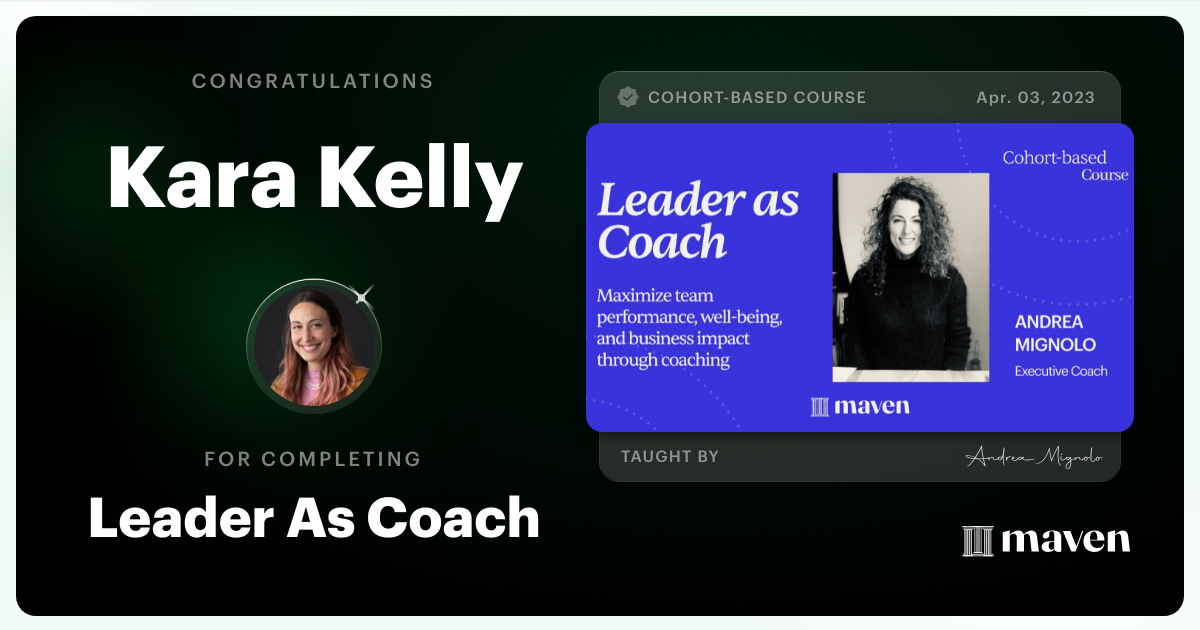 Certificate of Completion for Leader As Coach