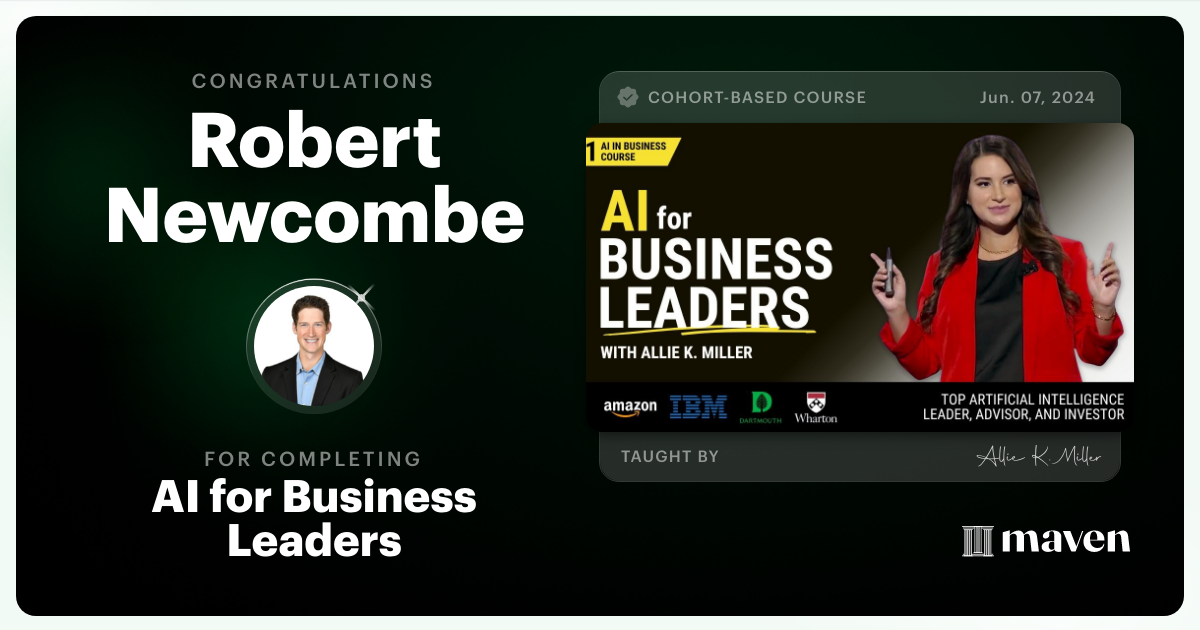 Certificate of Completion for AI for Business Leaders