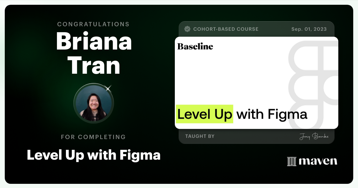 Certificate of Completion for Level Up with Figma