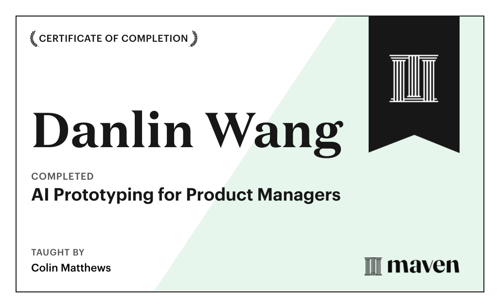 Certificate for AI Prototyping for Product Managers