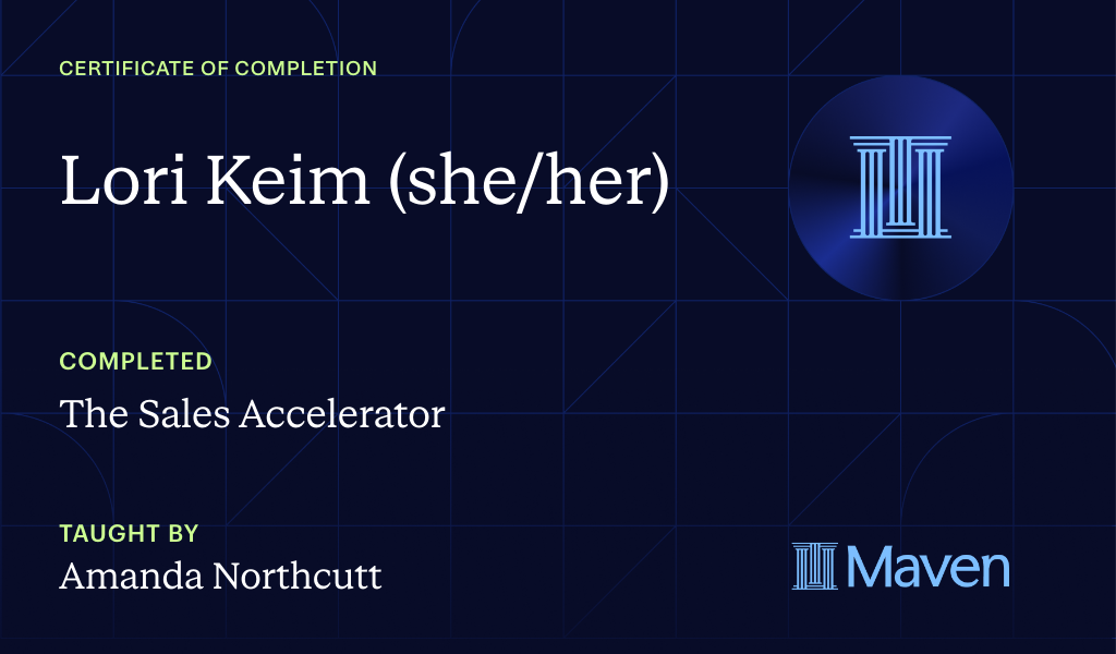 Certificate for The Sales Accelerator