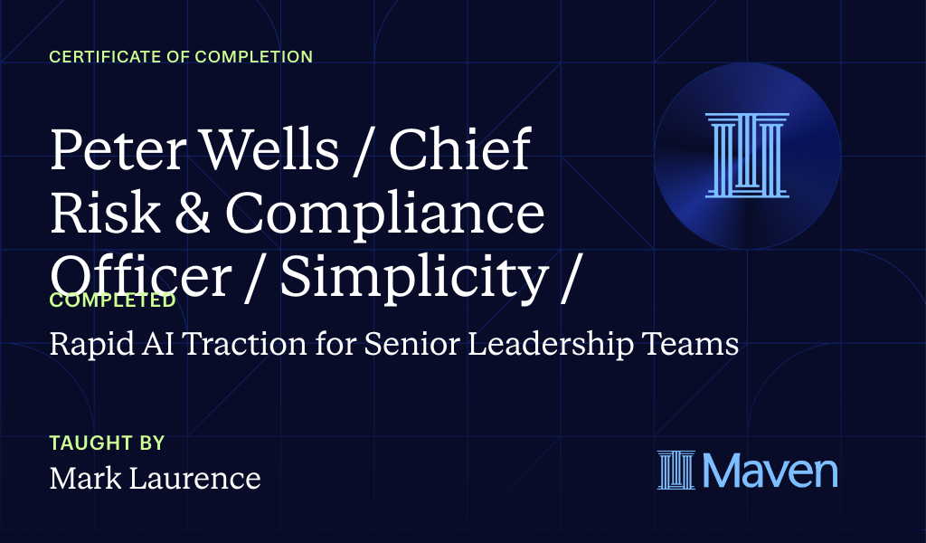 Certificate for Rapid AI Traction for Senior Leadership Teams