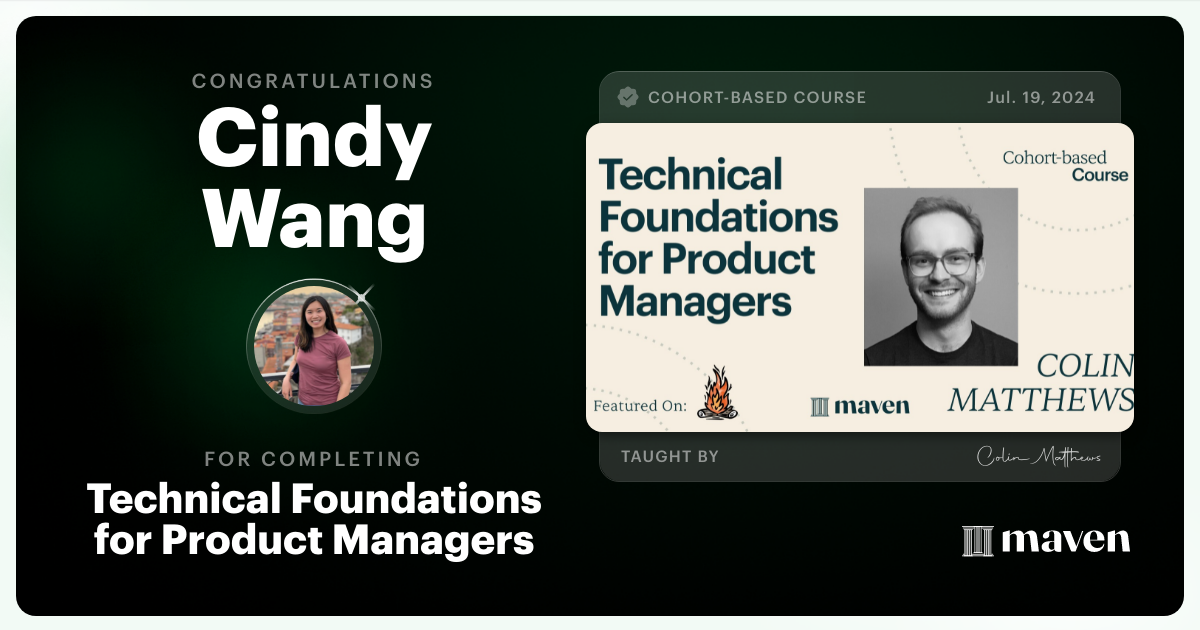 Certificate of Completion for Technical Foundations for Product Managers