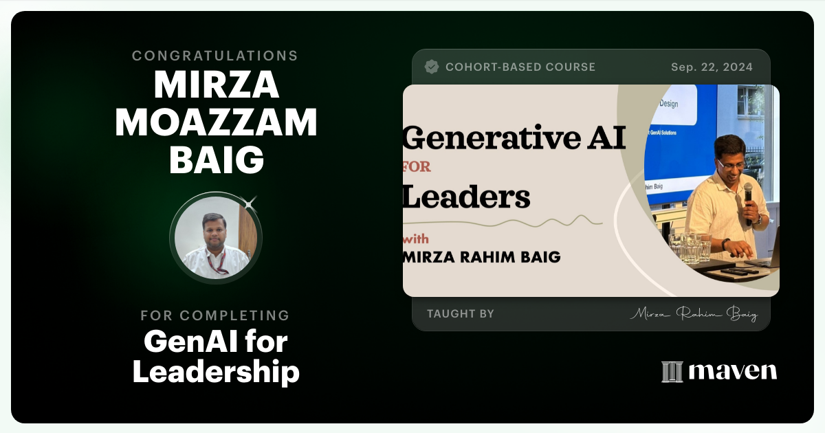 Certificate of Completion for GenAI for Leadership