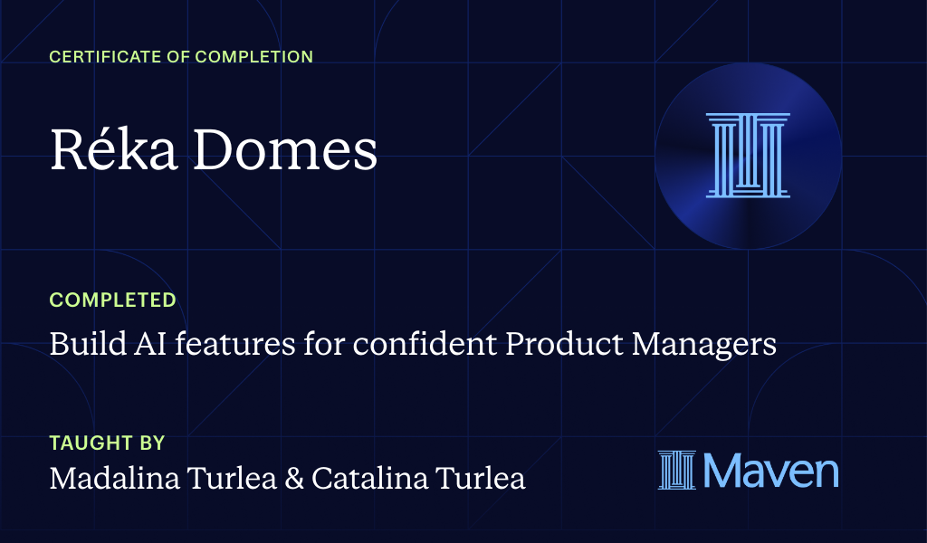 Certificate for Build and evaluate your first AI feature