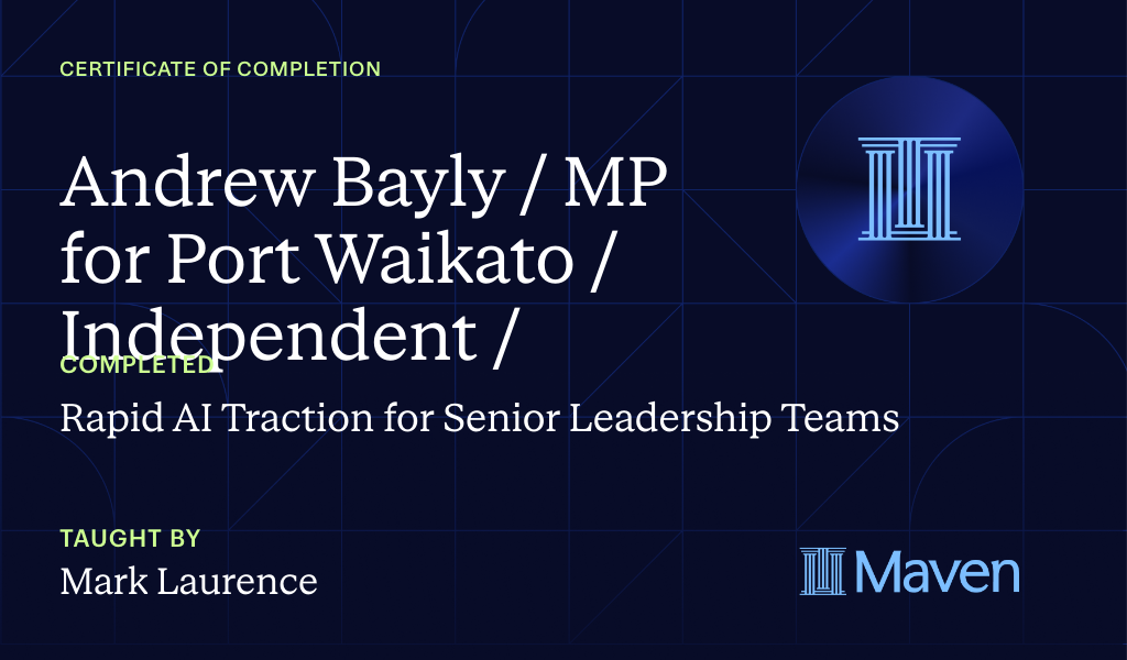 Certificate for Rapid AI Traction for Senior Leadership Teams