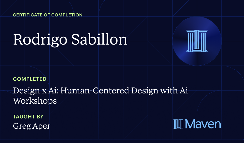Certificate for Design x Ai: Human-Centered Design with Ai Workshops