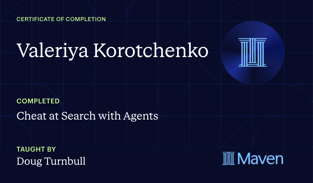 Certificate for Cheat at Search with Agents