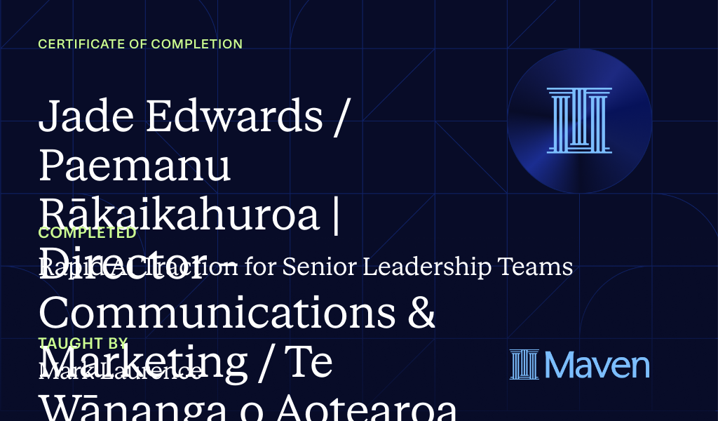 Certificate for Rapid AI Traction for Senior Leadership Teams