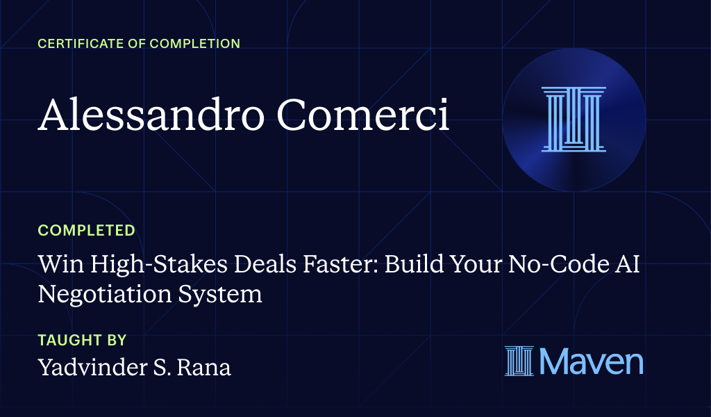 Certificate for Build Your AI Negotiation System