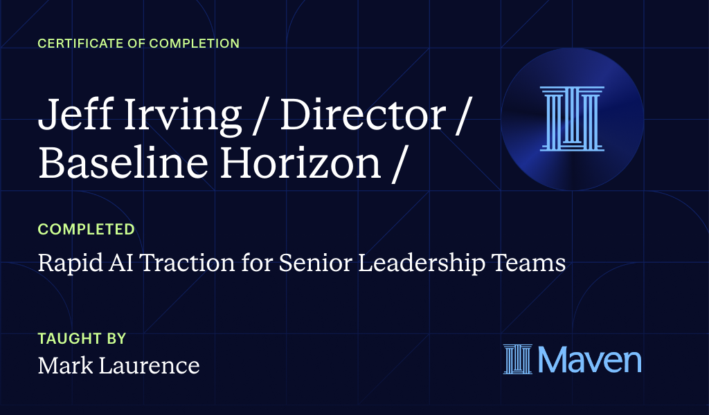 Certificate for Rapid AI Traction for Senior Leadership Teams