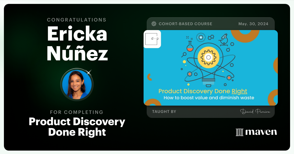 Certificate of Completion for Mastering Product Discovery