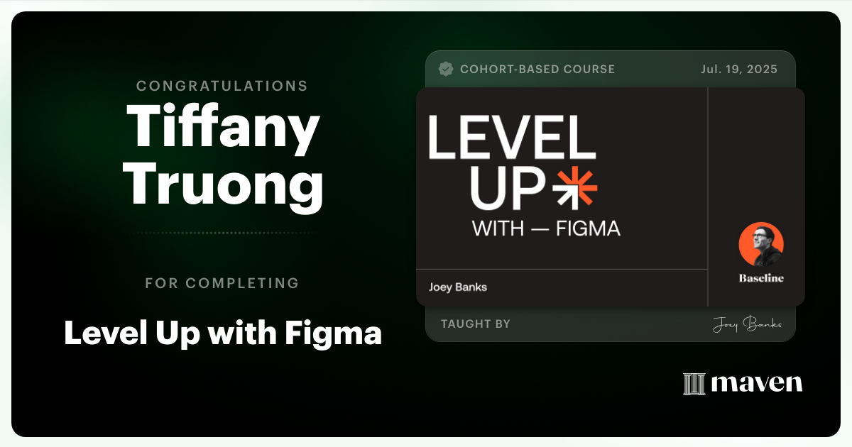 Certificate of Completion for Level Up with Figma
