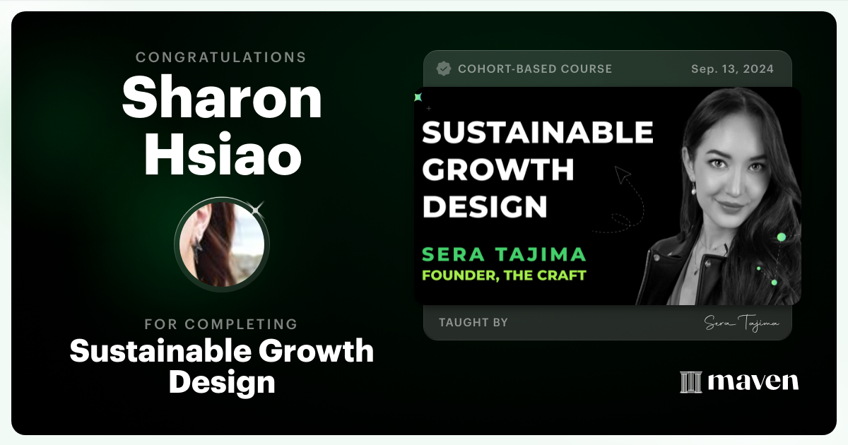 Certificate of Completion for Growth Design for a Sustainable Future