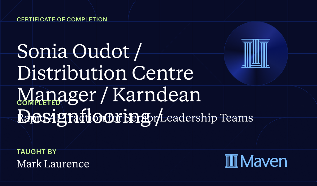 Certificate for Rapid AI Traction for Senior Leadership Teams