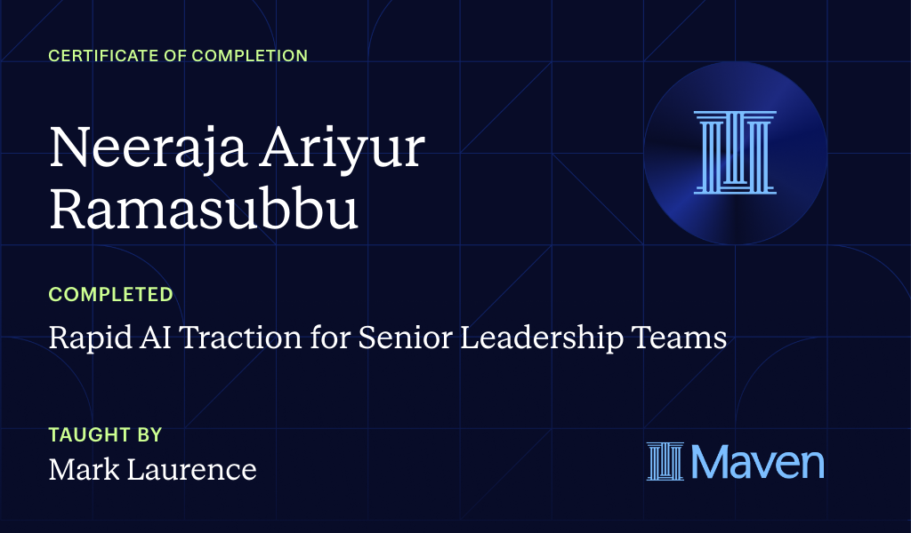 Certificate for Rapid AI Traction for Senior Leadership Teams