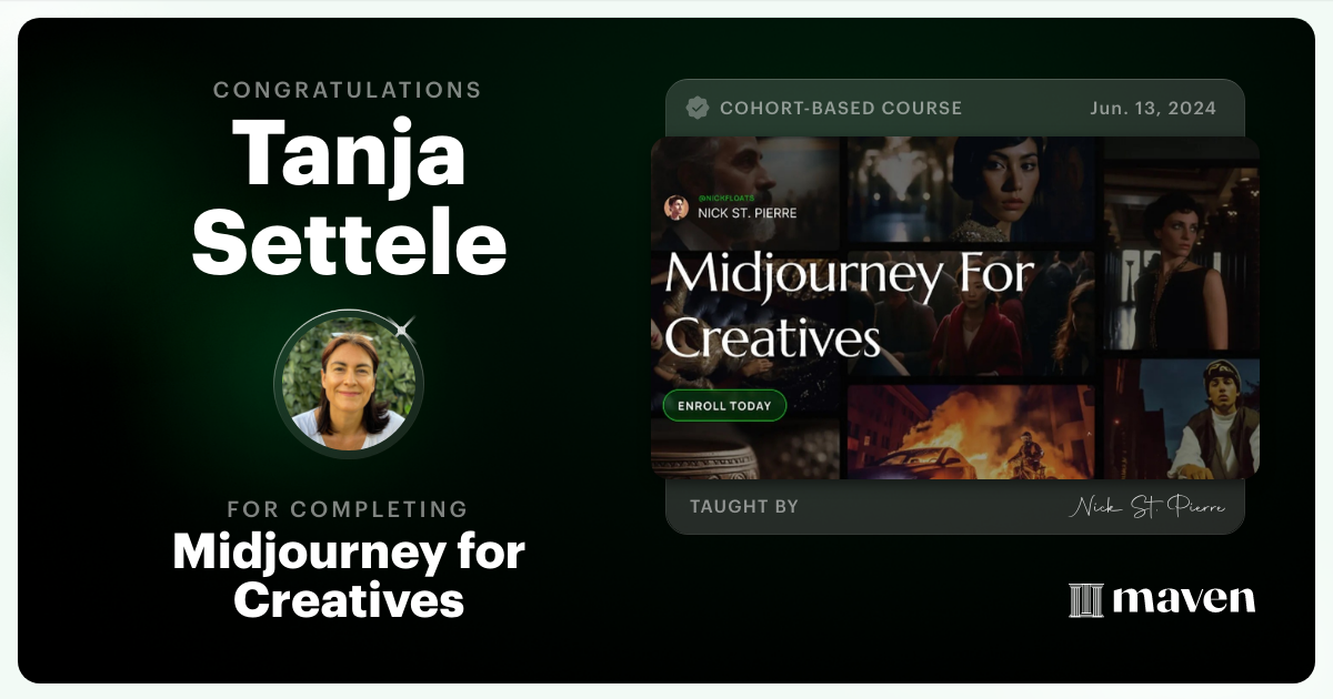 Certificate of Completion for Midjourney for Creatives