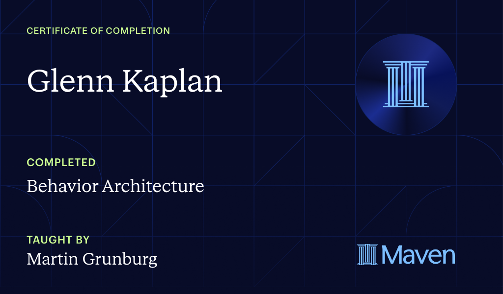 Certificate for Behavior Architecture