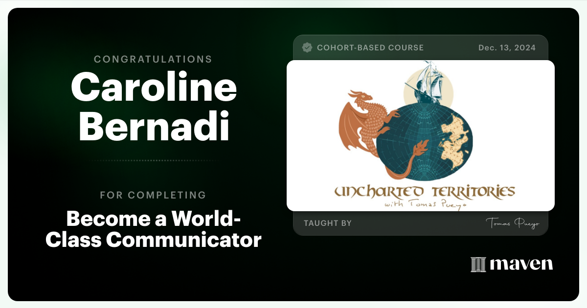 Certificate of Completion for Become a World-Class Communicator