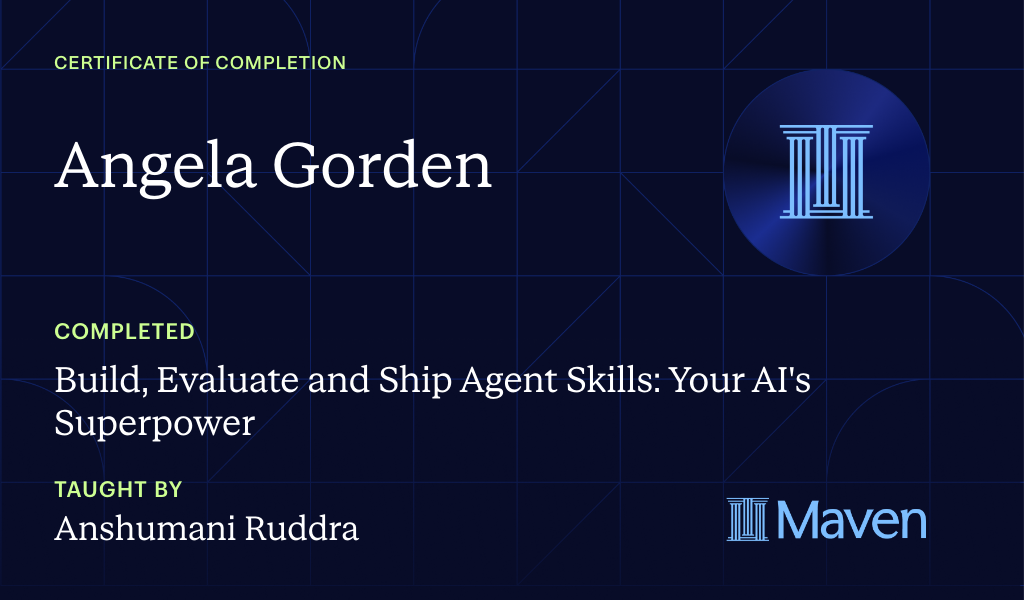Certificate for Build, Evaluate and Ship Agent Skills: Your AI's Superpower