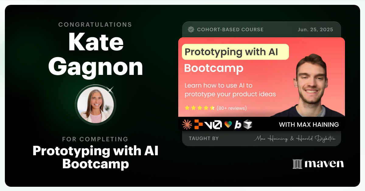 Certificate of Completion for Vibe Coding Bootcamp