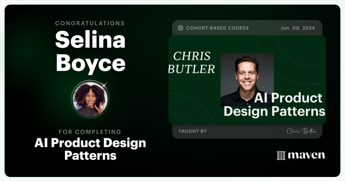 Certificate of Completion for AI Product Design Patterns