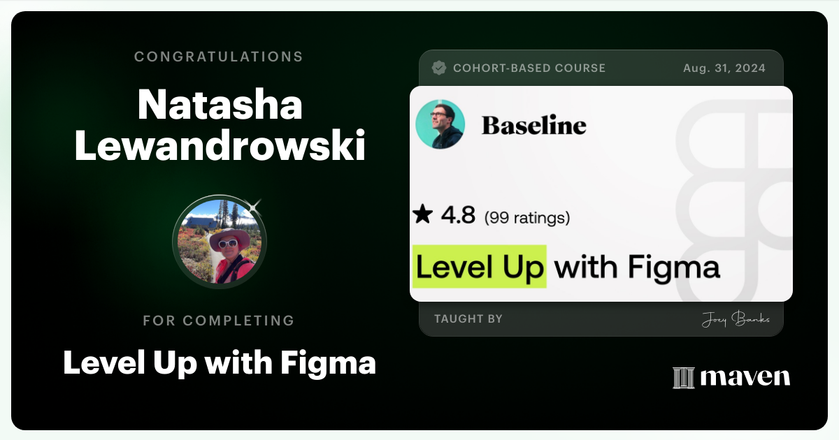 Certificate of Completion for Level Up with Figma