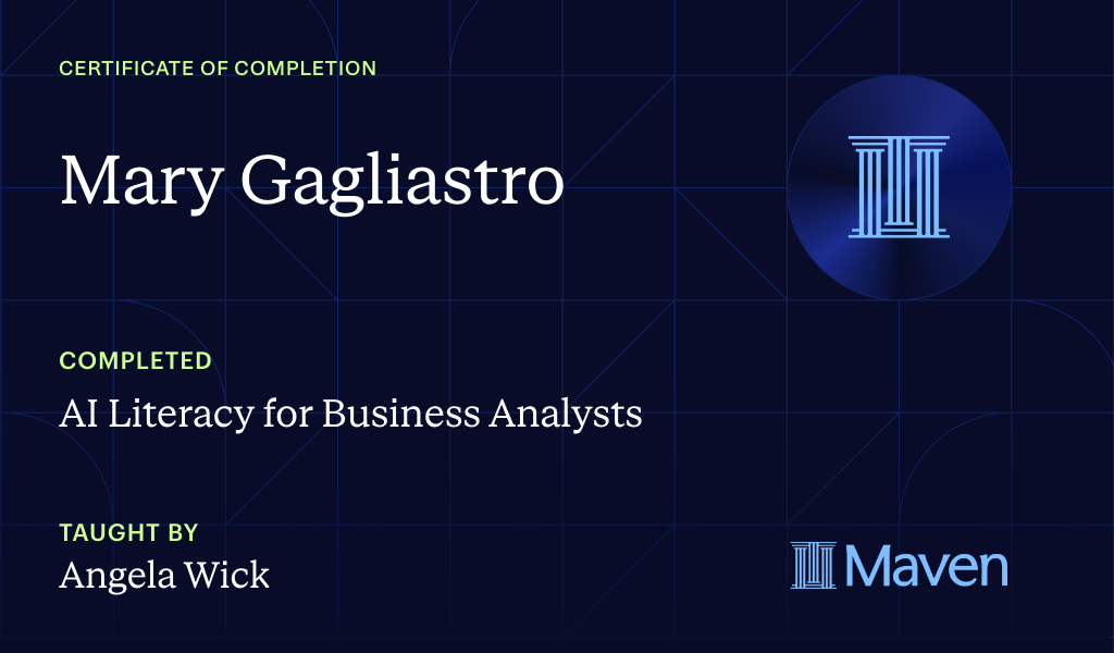 Certificate for AI Literacy for Business Analysts