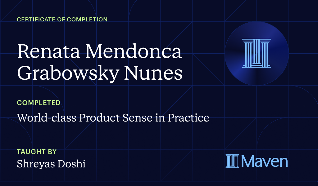 Certificate for World-class Product Sense in Practice