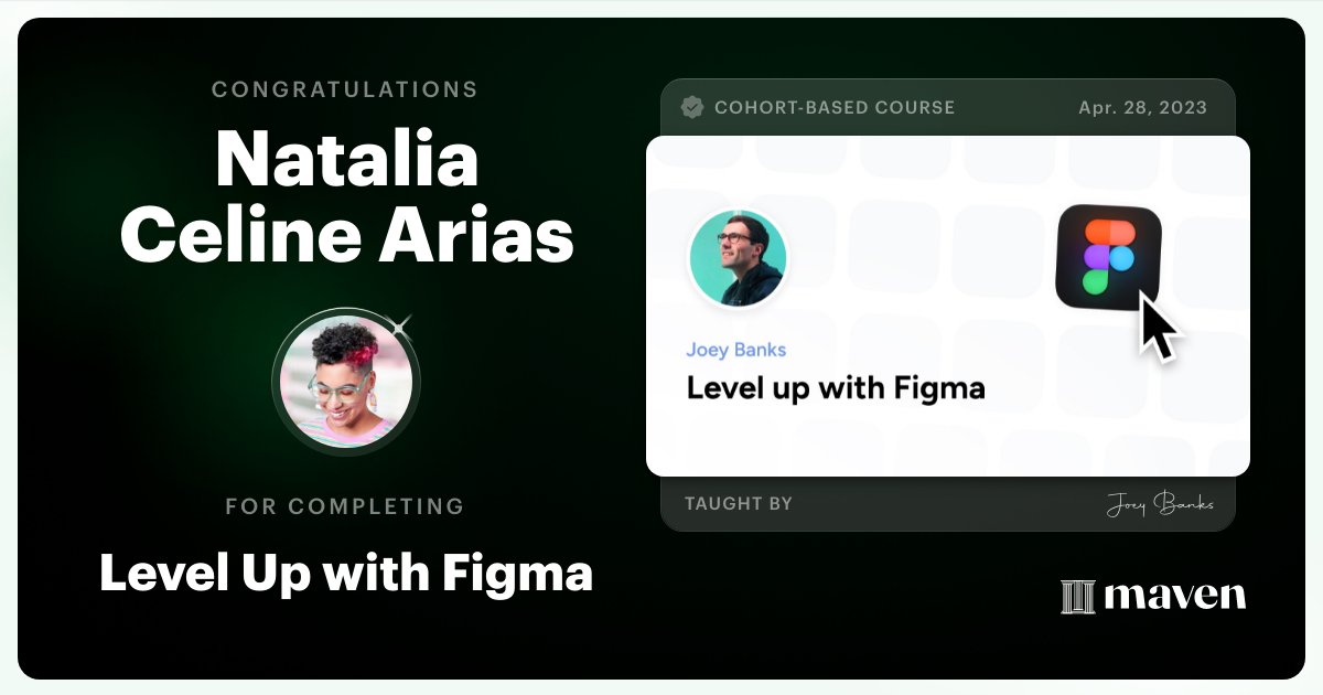Certificate of Completion for Level Up with Figma
