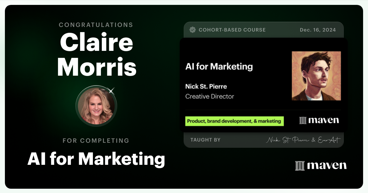 Certificate of Completion for AI for Marketing