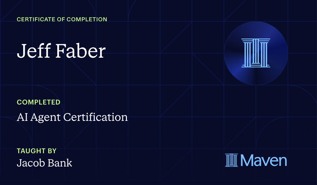 Certificate for AI Certification - Agents and Workflows