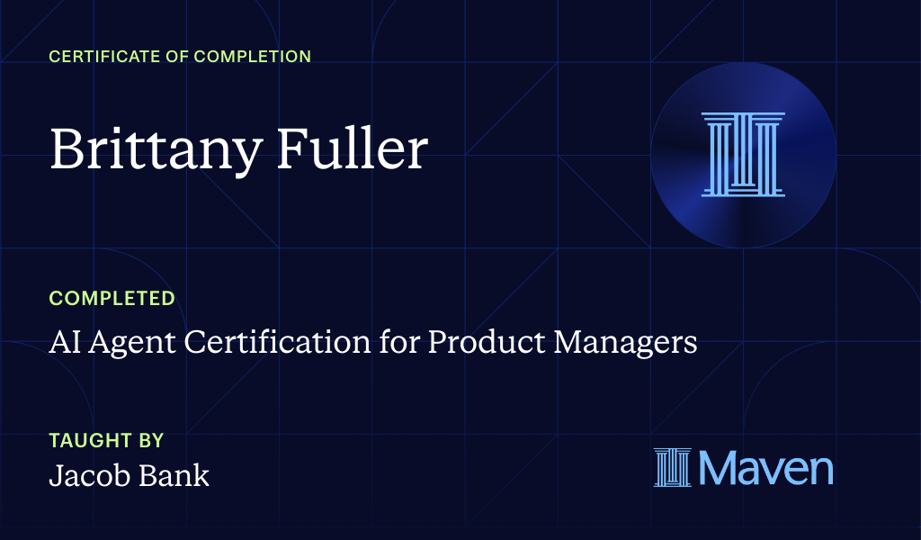 Certificate for AI Agent Certification for Product Managers