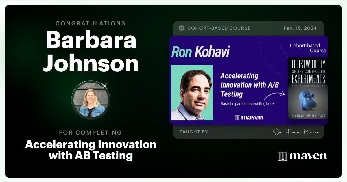 Certificate of Completion for Accelerating Innovation with A/B Testing