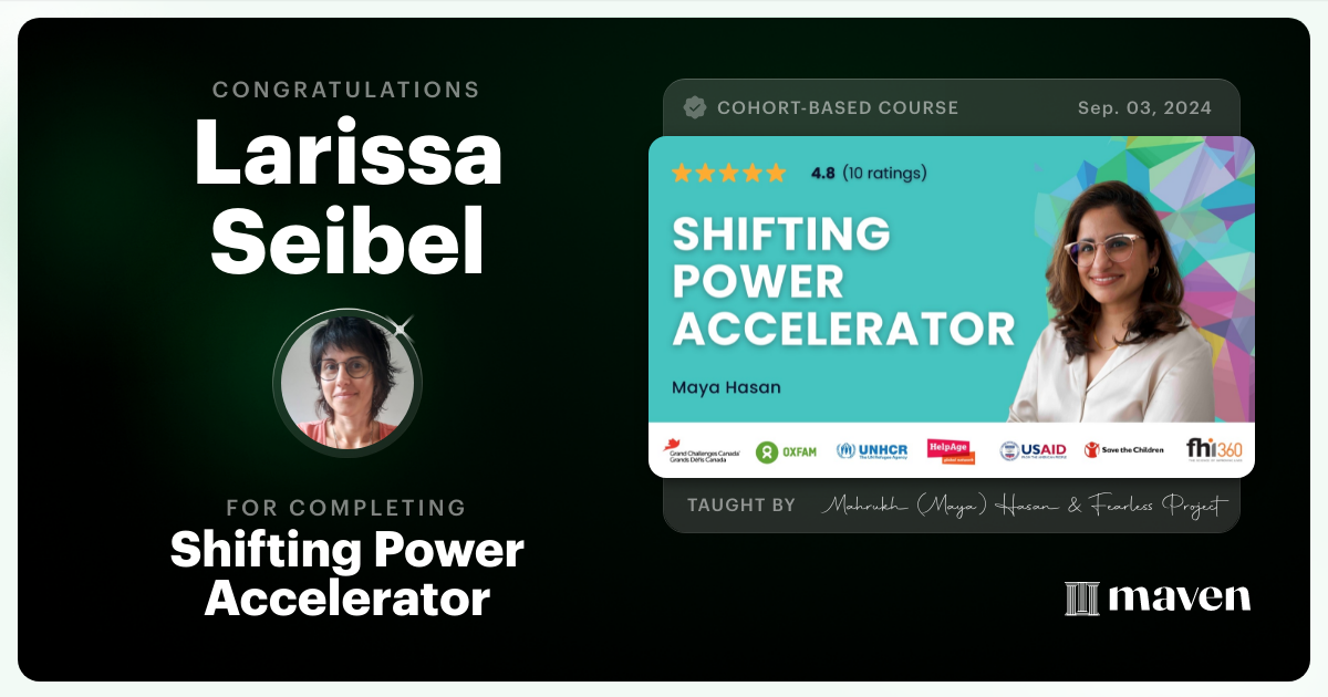 Certificate of Completion for Shifting Power Accelerator