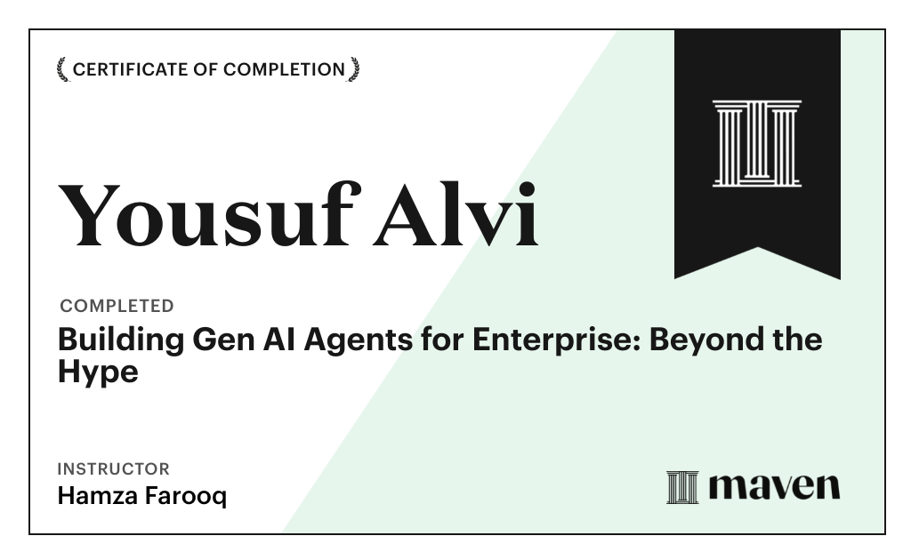 Certificate for Agentic AI System Design for PMs