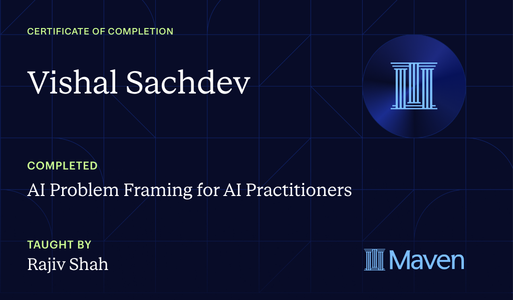 Certificate for AI Problem Framing for AI Practitioners