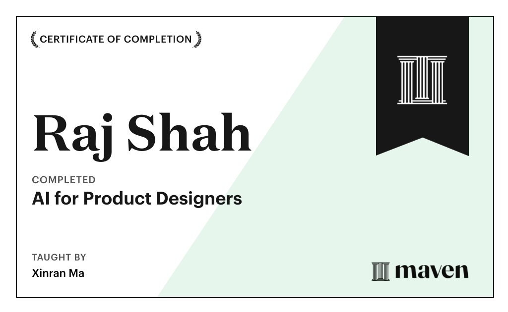 Certificate for AI for Product Designers