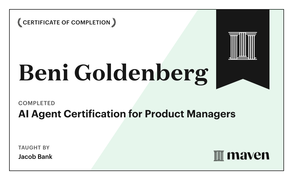Certificate for AI Agent Certification for Product Managers