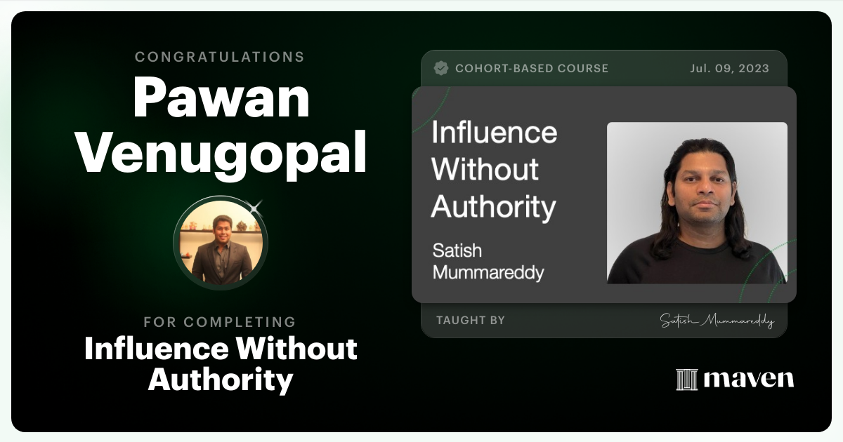 Certificate of Completion for Influence Without Authority