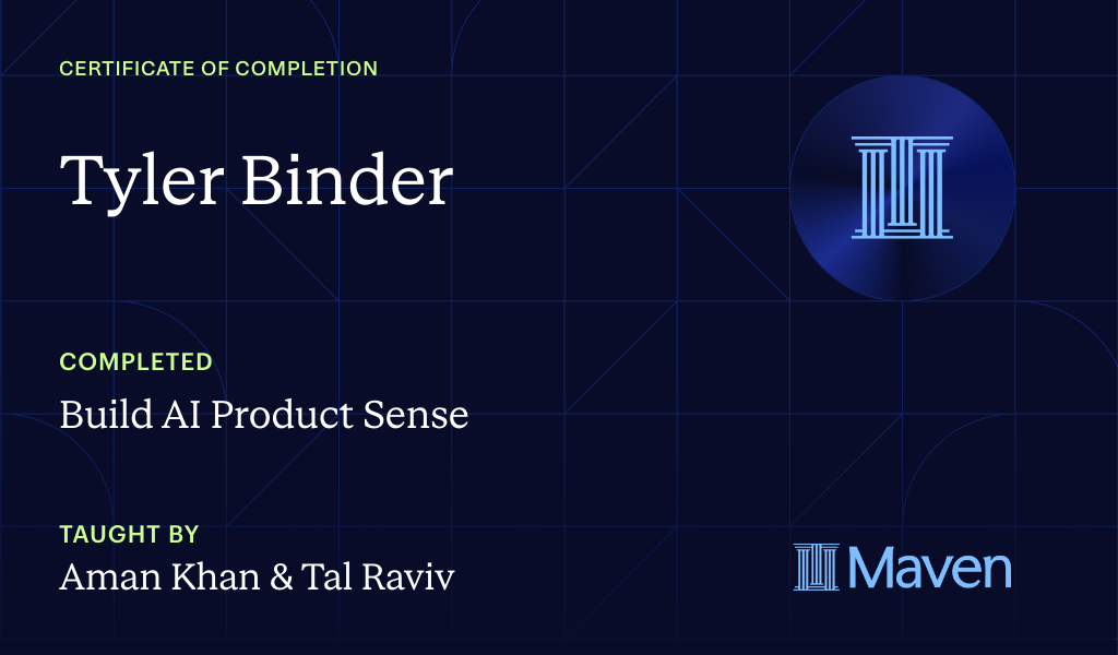 Certificate for Build AI Product Sense