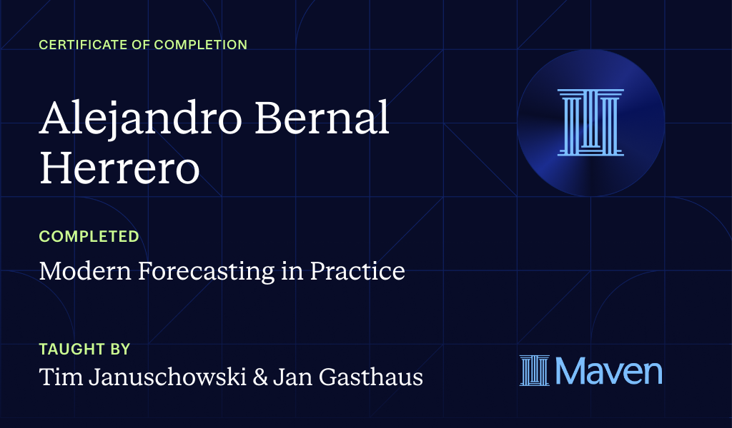 Certificate for Modern Forecasting in Practice