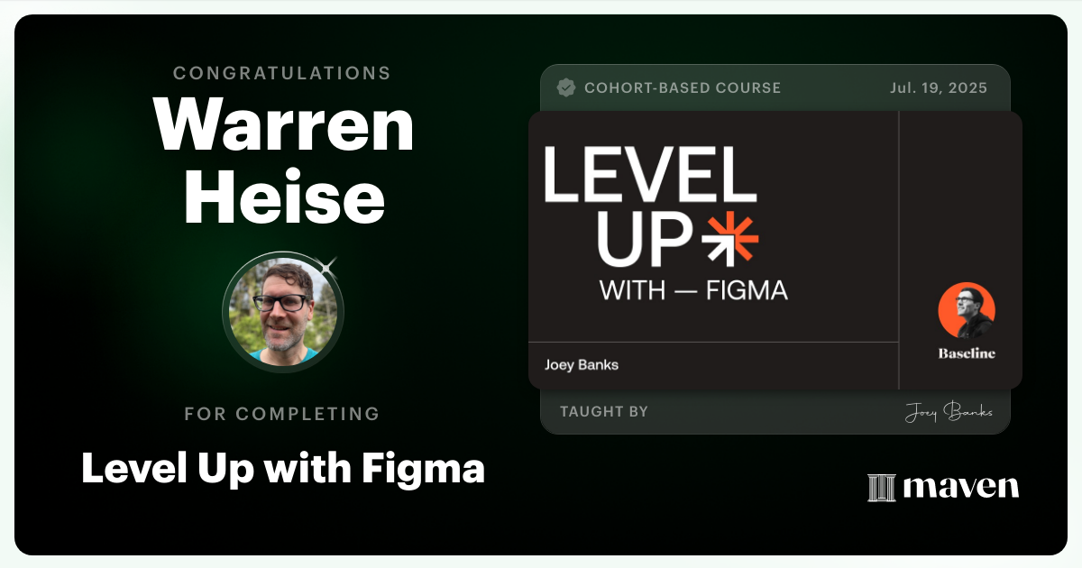 Certificate of Completion for Level Up with Figma